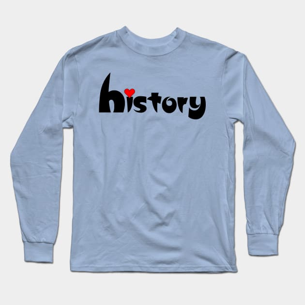 History Small Heart Long Sleeve T-Shirt by Barthol Graphics